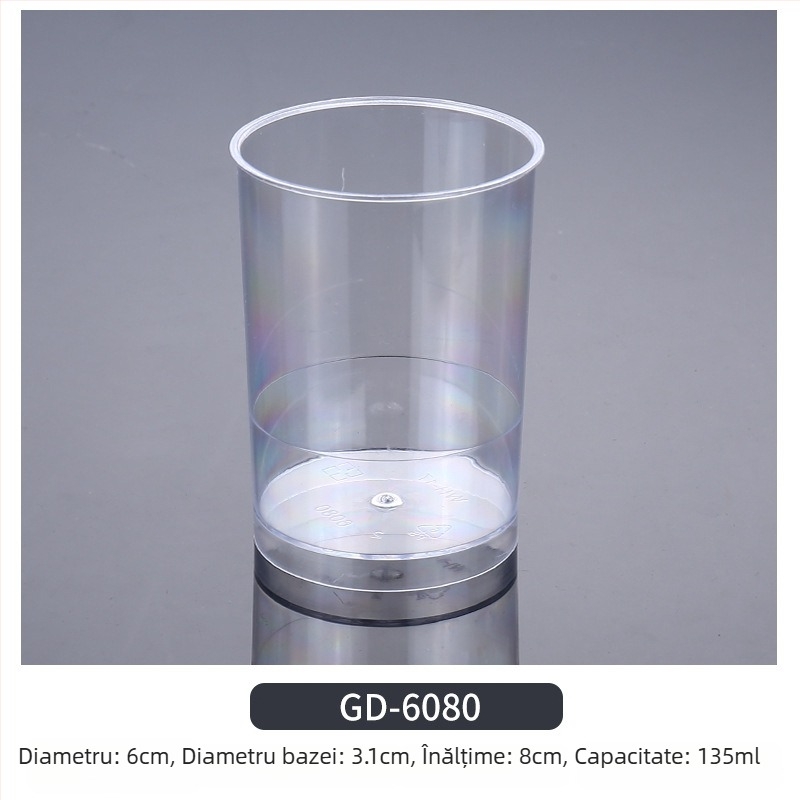 Cupe mousse de unică folosință, design îngroșat, cupă creativă de jeleu pentru deserturi, model 7770, plastic PS, cu capac, pentru ambalarea alimentelor