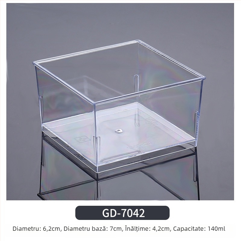 Cupe mousse de unică folosință, design îngroșat, cupă creativă de jeleu pentru deserturi, model 7770, plastic PS, cu capac, pentru ambalarea alimentelor