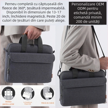 Geantă de laptop pentru afaceri, impermeabilă, ultra-ușoară, rezistentă la uzură, protecție anti-seismică