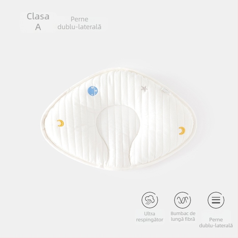 Perna pentru formarea capului nou-născut, 0–6 luni, în formă de nor, 100% bumbac, respirantă și absorbantă, anti-deformare a capului, pentru utilizare pe tot parcursul anului