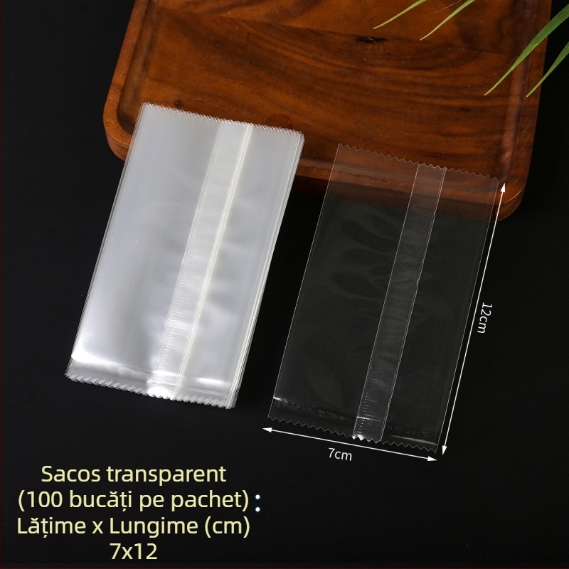 Pungi transparente cu sigilare centrală pentru alimente - sigilare termică, material compozit, mai multe seturi
