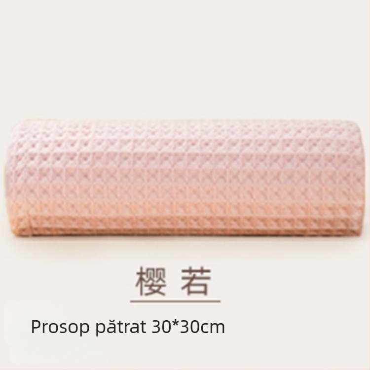 Prosop de față pentru copii, din tifon de bumbac, formă pătrată, finisaj jacquard cusut, greutate 25 g, siglă imprimată
