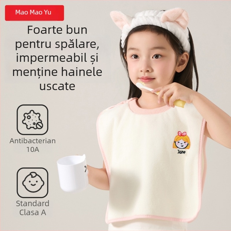 Prosop de față pentru copii, poliester 150D, țesătură simplă, 80–100 g, prosop multifuncțional pentru igiena gurii.