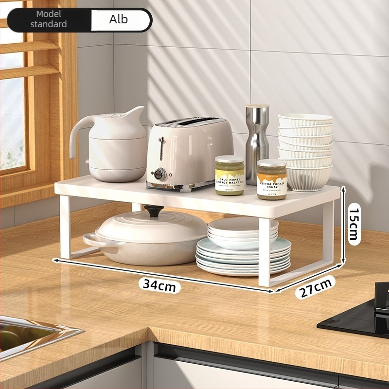 Raft de bucătărie din lemn pentru cuptorul cu microunde — Multifuncțional, cu mai multe etaje, pentru blat