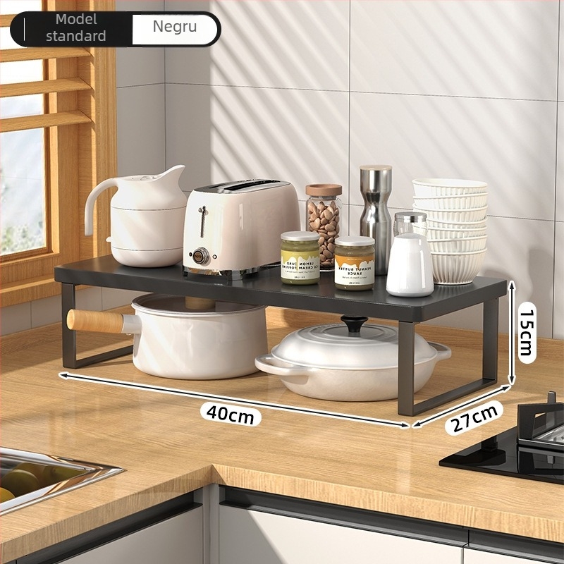 Raft de bucătărie din lemn pentru cuptorul cu microunde — Multifuncțional, cu mai multe etaje, pentru blat