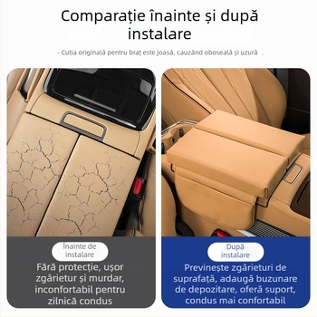 Parker husă din piele pentru cotieră pentru Tengshi D9, cu spațiu de depozitare central ridicat