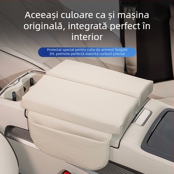 Parker husă din piele pentru cotieră pentru Tengshi D9, cu spațiu de depozitare central ridicat