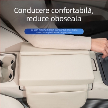 Parker husă din piele pentru cotieră pentru Tengshi D9, cu spațiu de depozitare central ridicat