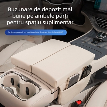 Parker husă din piele pentru cotieră pentru Tengshi D9, cu spațiu de depozitare central ridicat