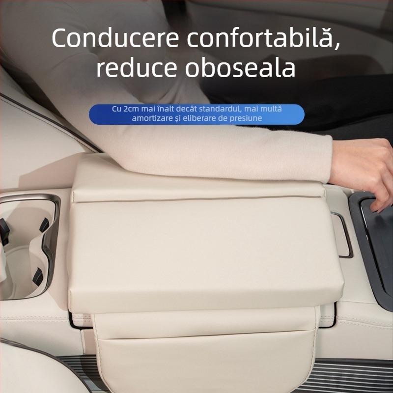 Parker husă din piele pentru cotieră pentru Tengshi D9, cu spațiu de depozitare central ridicat
