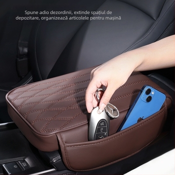 Pernă din piele pentru înălțarea consolei cotier auto — Evance, modele generale, etichetă privată licențiată