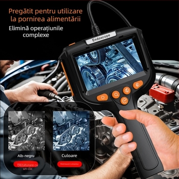 Endoscop industrial portabil P200 cu afișaj HD, 2 MP, unghi de vizualizare 70°, IP67 rezistent la apă