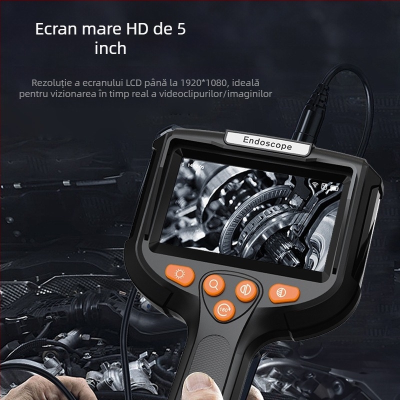 Endoscop industrial portabil P200 cu afișaj HD, 2 MP, unghi de vizualizare 70°, IP67 rezistent la apă