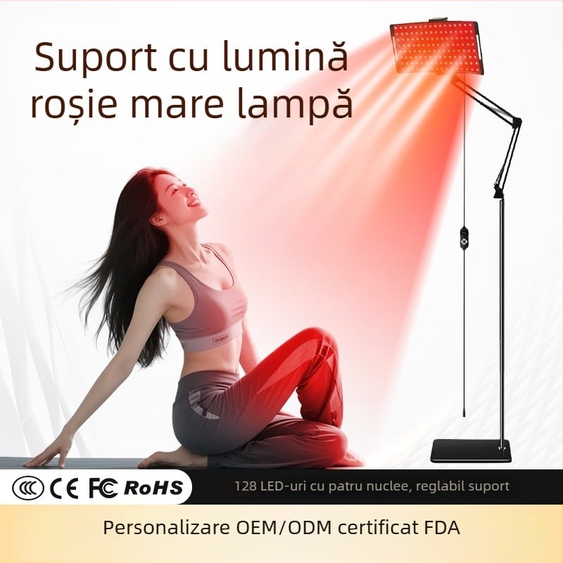 Dispozitiv de înfrumusețare cu fotoni, lumină infraroșie pentru întregul corp, lampă cu bază de podea (lumină infraroșie, spectru complet pentru corp, bază de podea, 3 trepte, pentru uz casnic)