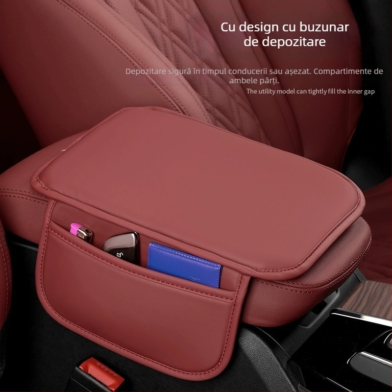Pernă pentru cotieră auto, memory foam, piele, universal, origine Guangzhou, personalizabil
