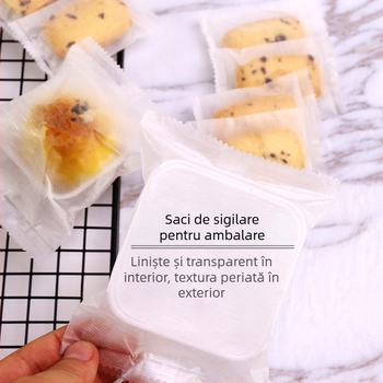 Pungă de sigilare pentru gustări, semi-transparentă, imprimare gravură, material compozit, personalizabilă, 50 buc/ambalaj