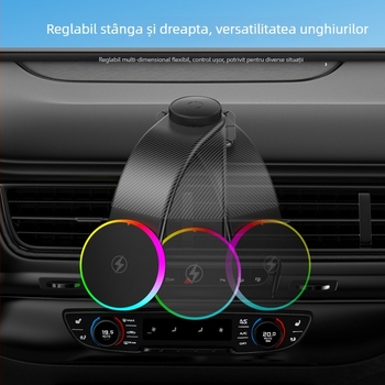 Încărcător auto MagSafe wireless 15W, suport metalic reglabil, montaj cu adeziv, compatibil universal