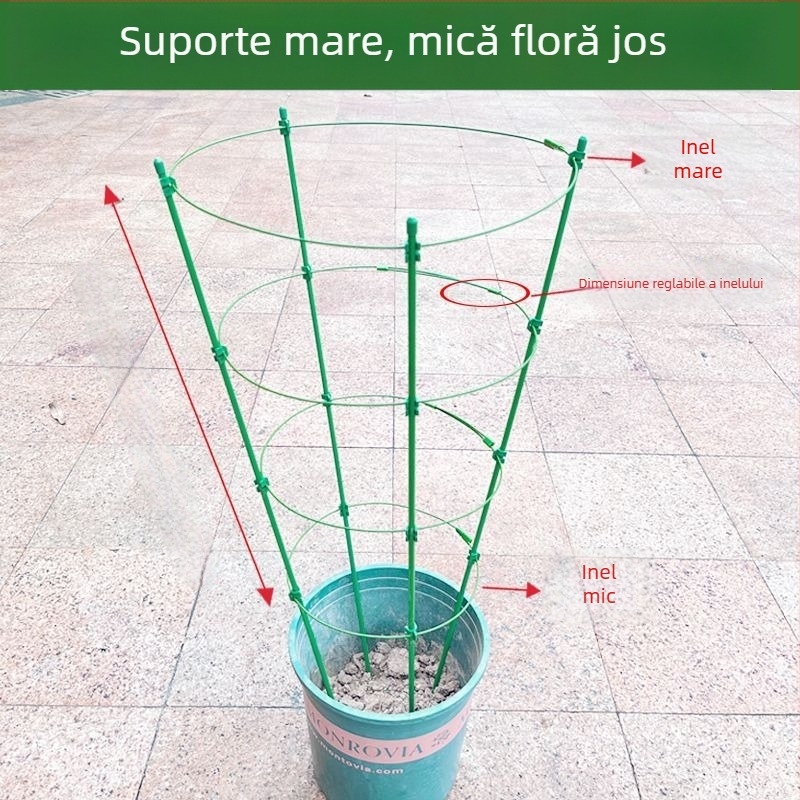 Suport de plante urcător interior cu cadru din plastic, pentru trandafiri și clematis