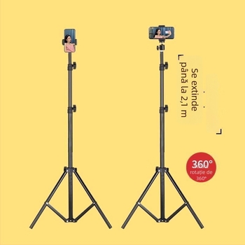 Suport pentru telefon mobil și trepied pentru live streaming, universal pentru fotografiere, de birou sau în picioare, telescopic, din oțel inoxidabil