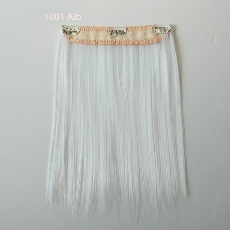 Perucă pentru păpuă, 20 cm, din fibre rezistente la temperatură, păr drept, cu clips pentru prindere, multicoloră, detașabilă, stil nou
