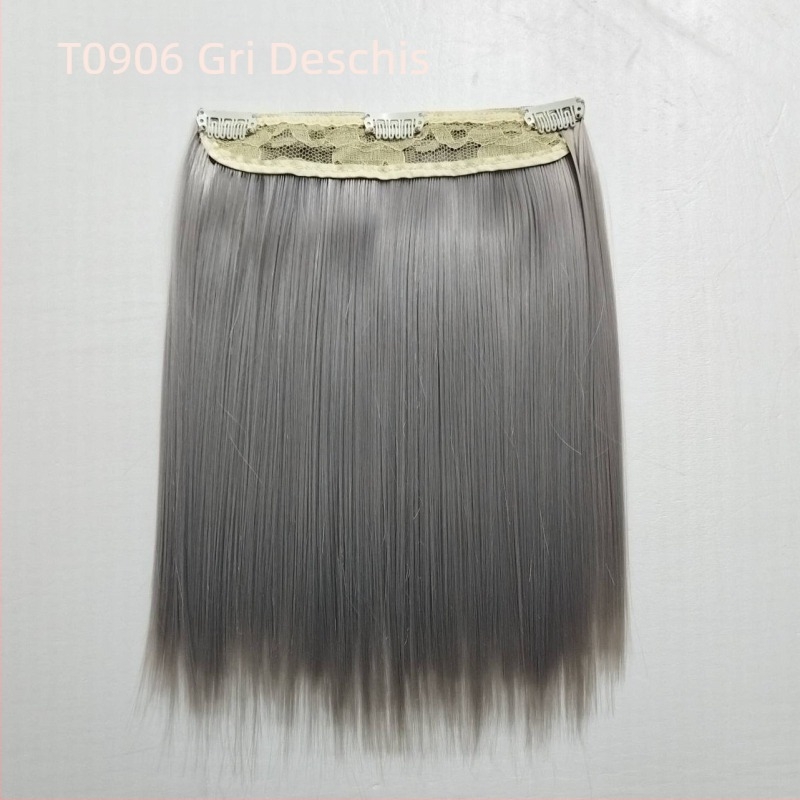 Perucă pentru păpuă, 20 cm, din fibre rezistente la temperatură, păr drept, cu clips pentru prindere, multicoloră, detașabilă, stil nou