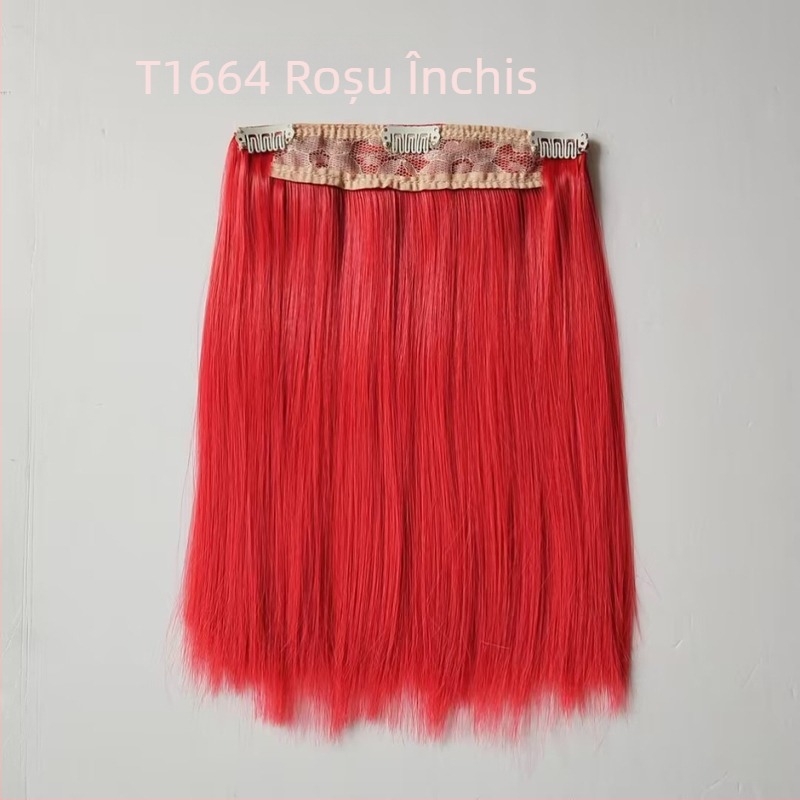 Perucă pentru păpuă, 20 cm, din fibre rezistente la temperatură, păr drept, cu clips pentru prindere, multicoloră, detașabilă, stil nou