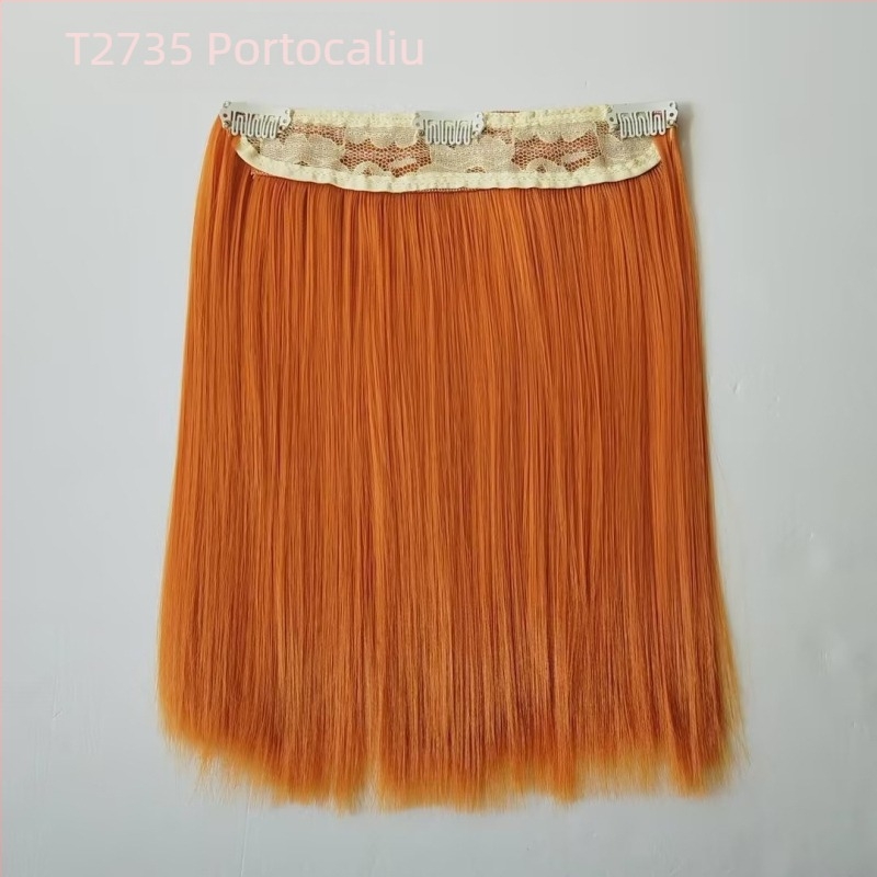 Perucă pentru păpuă, 20 cm, din fibre rezistente la temperatură, păr drept, cu clips pentru prindere, multicoloră, detașabilă, stil nou