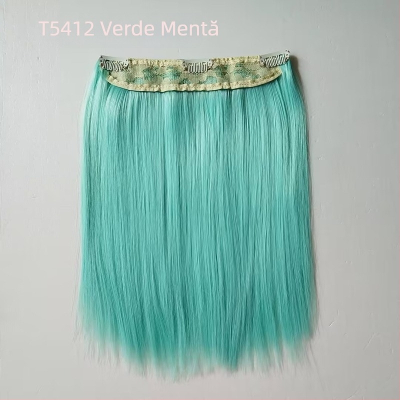 Perucă pentru păpuă, 20 cm, din fibre rezistente la temperatură, păr drept, cu clips pentru prindere, multicoloră, detașabilă, stil nou