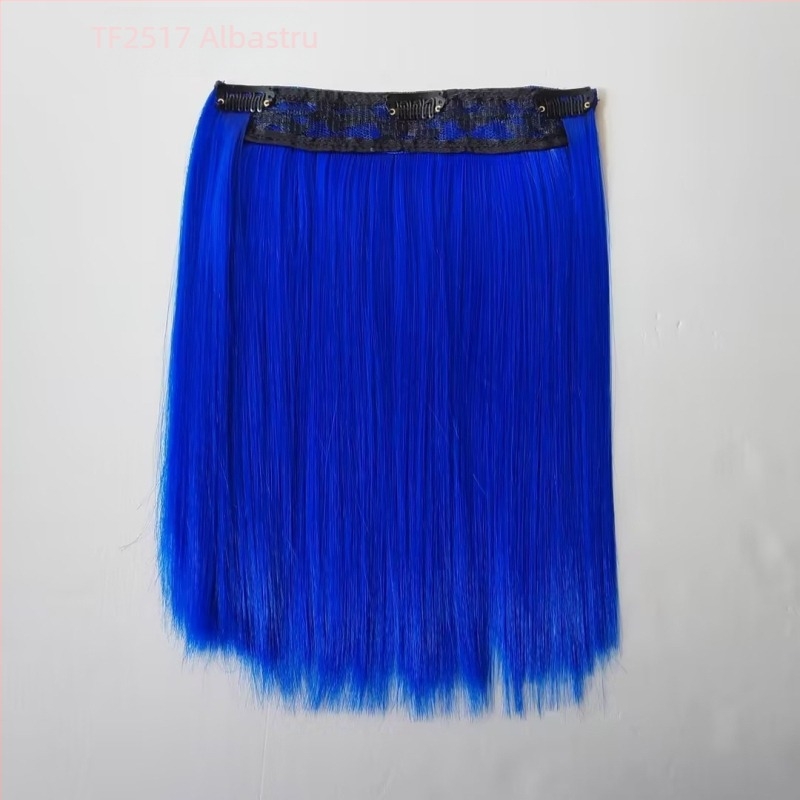 Perucă pentru păpuă, 20 cm, din fibre rezistente la temperatură, păr drept, cu clips pentru prindere, multicoloră, detașabilă, stil nou