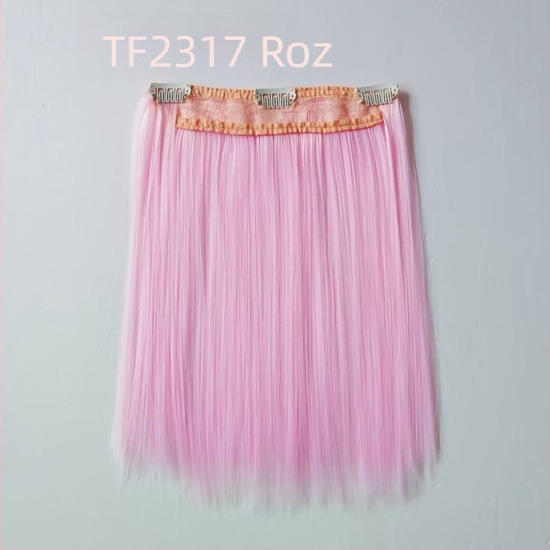Perucă pentru păpuă, 20 cm, din fibre rezistente la temperatură, păr drept, cu clips pentru prindere, multicoloră, detașabilă, stil nou