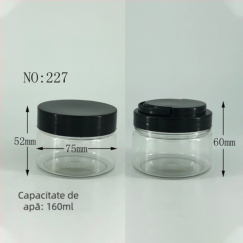 PET sticlă transparentă cilindrică, cu mâner și capac cu gură largă, pentru ambalarea zilnică a substanțelor chimice, logo imprimat