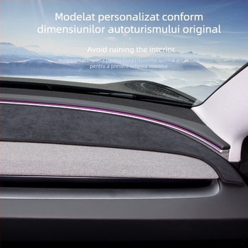 Covor din catifea pentru panoul de instrumente Tesla Model 3/Y și consola centrală – protecție solară și izolație termică, pentru toate anotimpurile