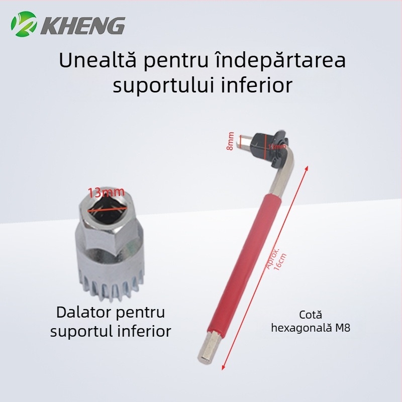 Unealtă de demontare a crancului bicicletei cu oprire pătrată – pentru demontarea crankului și repararea axului central