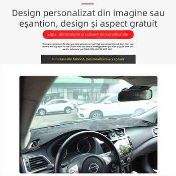 Covor de bord din velur, izolație termică și anti-reflexie, rezistent la temperaturi înalte, protecție împotriva luminii, bază antiderapantă din silicon, protecție împotriva prafului, pentru toate anotimpurile