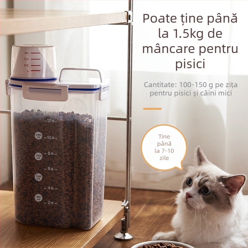Container de depozitare a hranei pentru animale — Material PP, capacitate 1.5L/2.5L, Brand privat autorizat: Da, Marcă: Tinypet little mustard