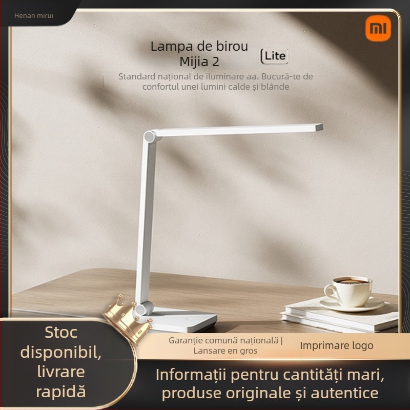 Lampa de birou Xiaomi Mijia 2Lite — LED cu protecție pentru ochi pentru citit și învățare, lampă de noapte, întrerupător tactil, 5W la 220V