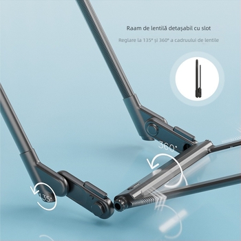 Lentilă de mărire 5x cu iluminare - portabilă în mână, pe masă sau la gât - lampă de citit pentru persoane în vârstă; CRI 80–89, baterie Li-ion încorporată, LED 1-10W