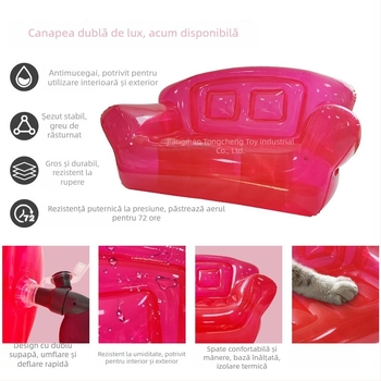 Canapea gonflabilă - PVC, model TC-S02, stil modern minimalist, potrivită pentru adulți și copii, personalizabilă