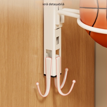 Raft de perete pentru mingi, montat fără găuri, lângă dulap – suport multi-etajat pentru baschet, volei și fotbal (Material: fier forjat; Brand: Qin qi; Greutate: 1; Categorie: raft pentru mingi)