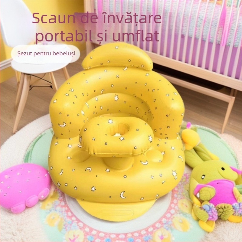 Scaun gonflabil pentru copii – PVC, scaun de învățare, stil cilindric modern, model Baby seat