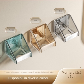 Raft de duș din plastic PS, montat pe perete, fără găuri, 1 nivel, finisaj lucios, reglabil, încărcare 1–5 kg
