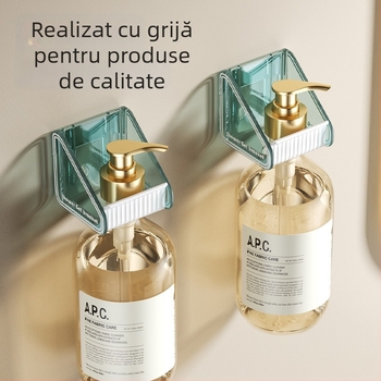 Raft de duș din plastic PS, montat pe perete, fără găuri, 1 nivel, finisaj lucios, reglabil, încărcare 1–5 kg