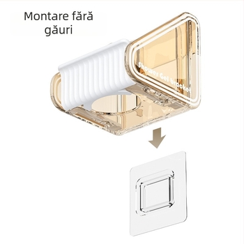Raft de duș din plastic PS, montat pe perete, fără găuri, 1 nivel, finisaj lucios, reglabil, încărcare 1–5 kg
