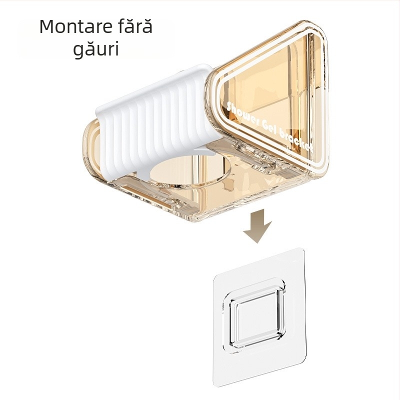 Raft de duș din plastic PS, montat pe perete, fără găuri, 1 nivel, finisaj lucios, reglabil, încărcare 1–5 kg
