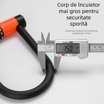 Lacăt tip U pentru bicicletă și scuter electric, impermeabil, cu tijă din oțel și nucleu din aliaj de zinc, model CB11076, stil modern minimalist