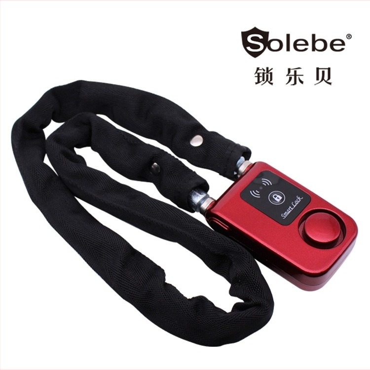 Lacăt cu lanț Bluetooth, fără cheie, pentru biciclete electrice și motociclete — construcție din plastic, oțel mangan și oțel inoxidabil; alarmă Bluetooth