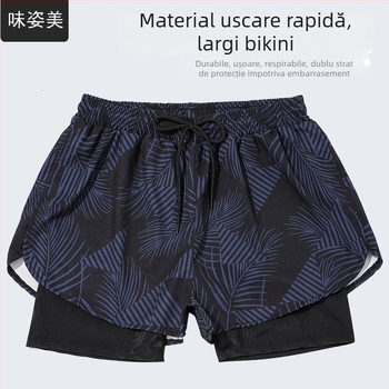 Slipuri de înot pentru bărbați, uscare rapidă, dublu strat, design anti-jenă, 70-80% poliester, 140 g/m²