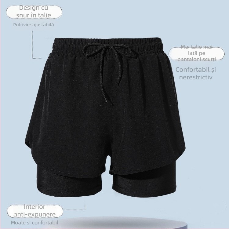 Slipuri de înot pentru bărbați, uscare rapidă, dublu strat, design anti-jenă, 70-80% poliester, 140 g/m²