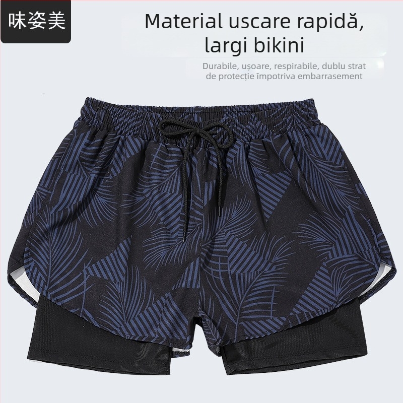 Slipuri de înot pentru bărbați, uscare rapidă, dublu strat, design anti-jenă, 70-80% poliester, 140 g/m²