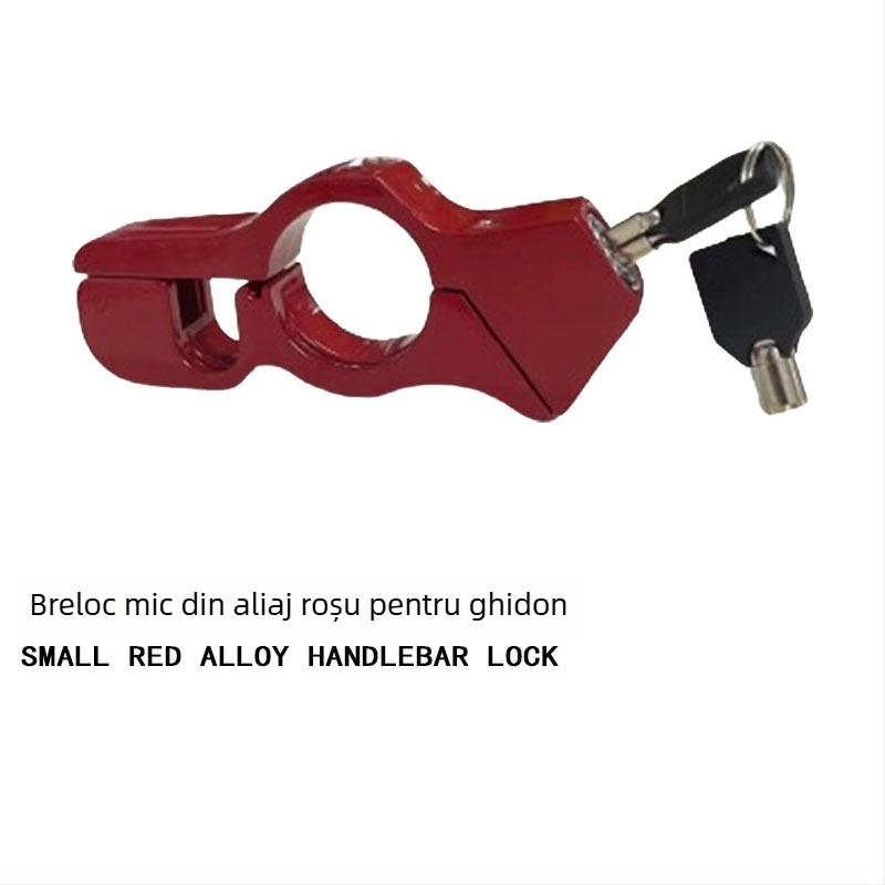 Încuietoare ghidon – Lacăt portabil anti-furt pentru scutere electrice și motociclete, aliaj aluminiu-zinc, Gold Duobao, Stil modern minimalist